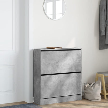 Skoskåp betonggrå 80x21x87,5 cm konstruerat trä
