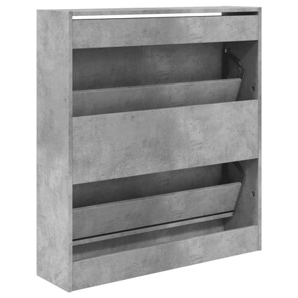 Skoskåp betonggrå 80x21x87,5 cm konstruerat trä
