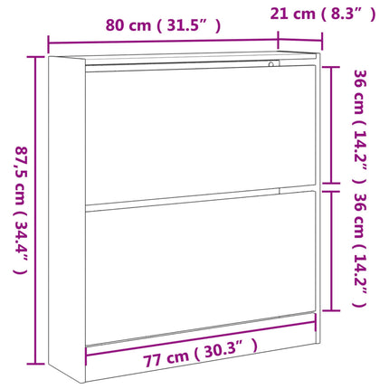 Skoskåp betonggrå 80x21x87,5 cm konstruerat trä
