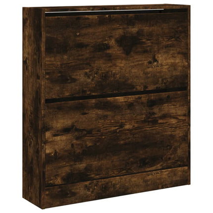 Skohylla rökfärgad ek 80x21x87,5 cm konstruerat trä