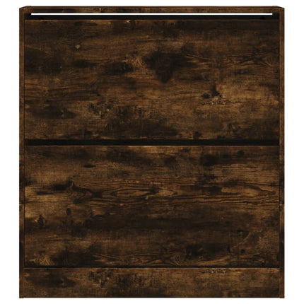 Skohylla rökfärgad ek 80x21x87,5 cm konstruerat trä