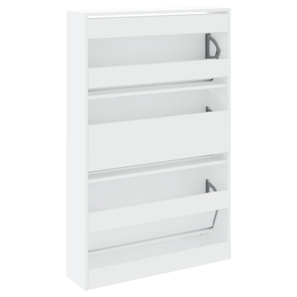 Skohylla vit 80x21x125,5 cm konstruerat trä