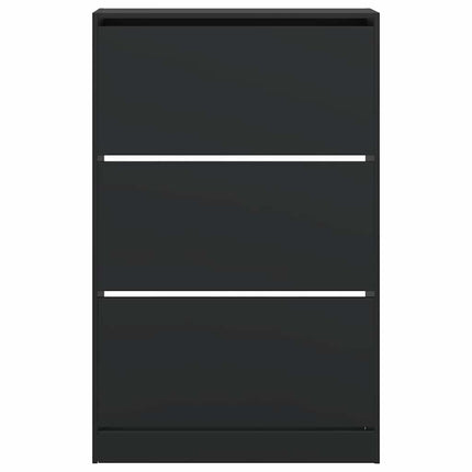 Skohylla svart 80x21x125,5 cm konstruerat trä