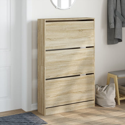 Skohylla sonoma-ek 80x21x125,5 cm konstruerat trä