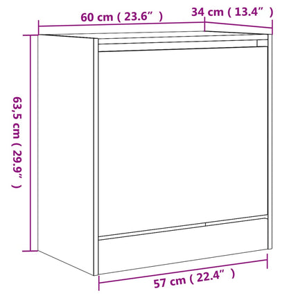 Skohylla rökfärgad ek 60x34x63,5 cm konstruerat trä