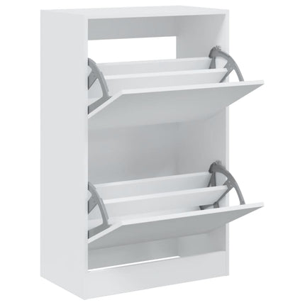 Skohylla vit 60x34x96,5 cm konstruerat trä