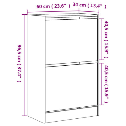 Skohylla betonggrå 60x34x96,5 cm konstruerat trä