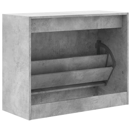 Skohylla betonggrå 80x34x63 cm konstruerat trä