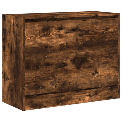 Skohylla rökfärgad ek 80x34x63 cm konstruerat trä