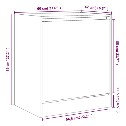 Skohylla svart 60x42x69 cm konstruerat trä