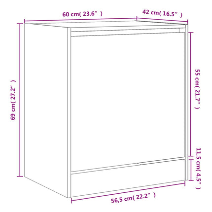 Skohylla sonoma-ek 60x42x69 cm konstruerat trä