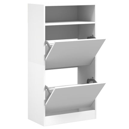 Skohylla vit 60x34x116 cm konstruerat trä