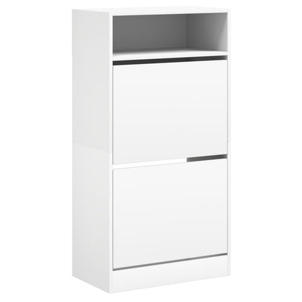 Skohylla vit 60x34x116 cm konstruerat trä