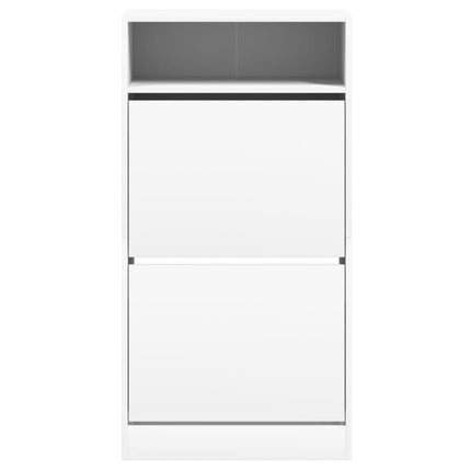 Skohylla vit 60x34x116 cm konstruerat trä