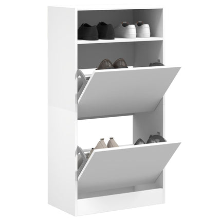 Skohylla vit 60x34x116 cm konstruerat trä