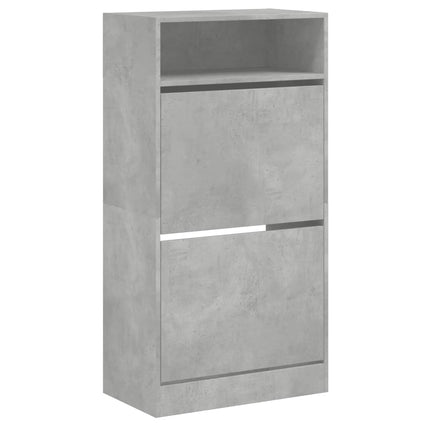 Skohylla betonggrå 60x34x116 cm konstruerat trä
