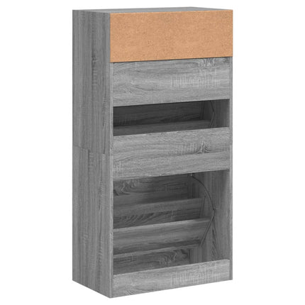 Skohylla grå sonoma 60x34x116 cm konstruerat trä