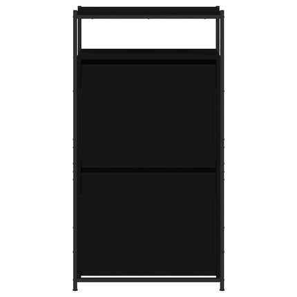 Skohylla svart 60x34x112 cm konstruerat trä