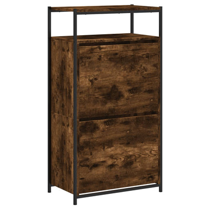 Skohylla rökfärgad ek 60x34x112 cm konstruerat trä