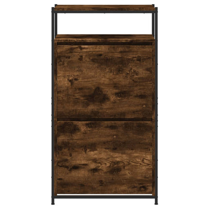 Skohylla rökfärgad ek 60x34x112 cm konstruerat trä