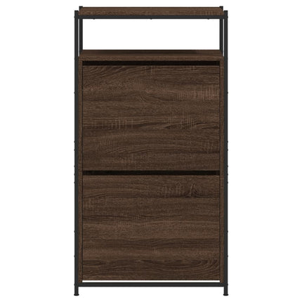 Skohylla brun ek 60x34x112 cm konstruerat trä