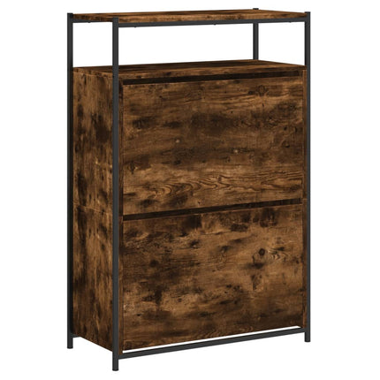 Skohylla rökfärgad ek 75x34x112 cm konstruerat trä