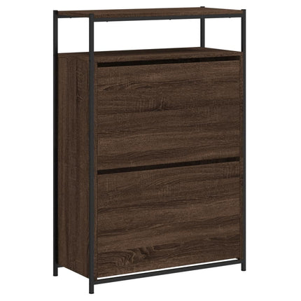 Skoskåp brun ek 75x34x112 cm konstruerat trä