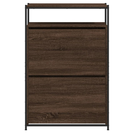 Skoskåp brun ek 75x34x112 cm konstruerat trä