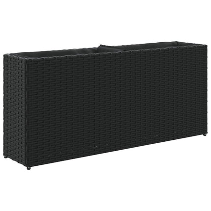 Odlingslåda med 2 krukor svart 90x20x40 cm konstrotting