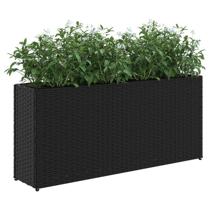 Odlingslåda med 2 krukor svart 90x20x40 cm konstrotting