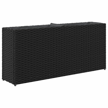 Odlingslåda med 2 krukor svart 90x20x40 cm konstrotting