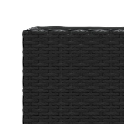 Odlingslåda med 2 krukor svart 90x20x40 cm konstrotting