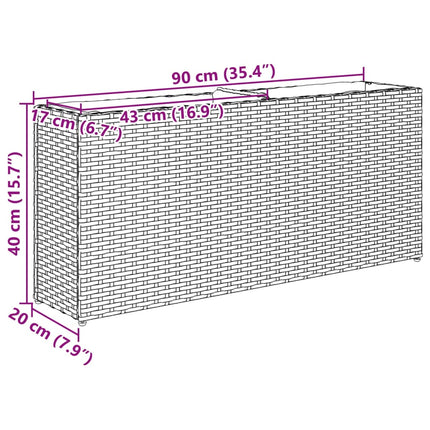 Odlingslåda med 2 krukor svart 90x20x40 cm konstrotting