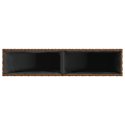 Odlingslåda med 2 krukor brun 90x20x40 cm konstrotting
