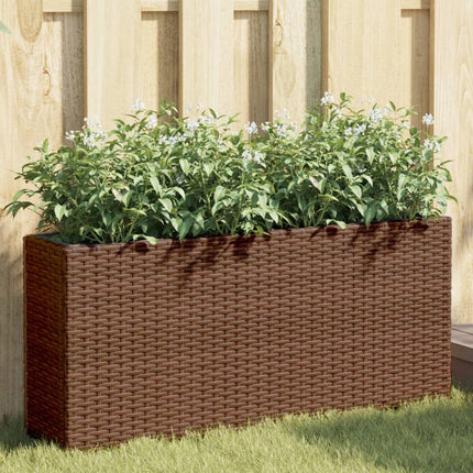 Odlingslåda med 2 krukor brun 90x20x40 cm konstrotting