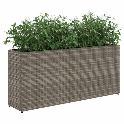 Odlingslåda med 2 krukor grå 90x20x40 cm konstrotting