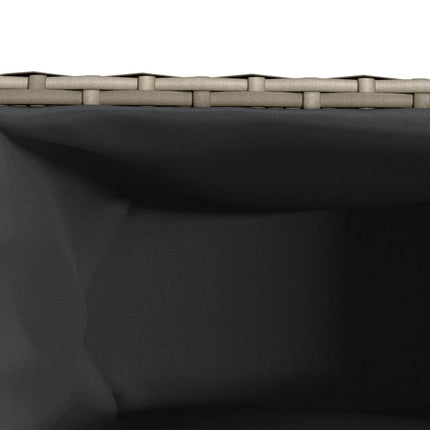 Odlingslåda med hjul & 3 krukor grå 107x32x38 cm konstrotting