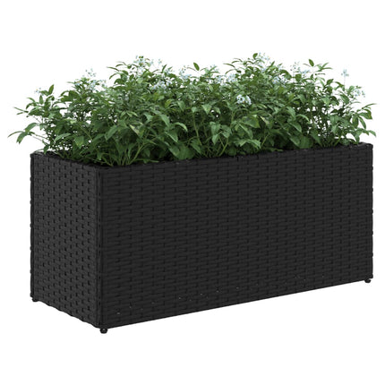 Odlingslåda med 2 krukor svart 72x30x32 cm konstrotting