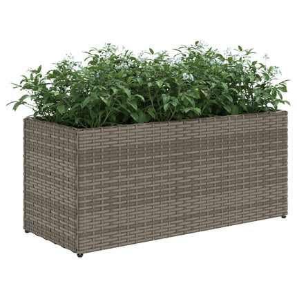 Odlingslåda med 2 krukor grå 72x30x32 cm konstrotting