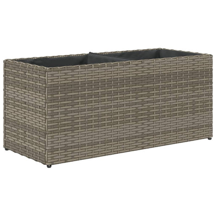 Odlingslåda med 2 krukor grå 72x30x32 cm konstrotting