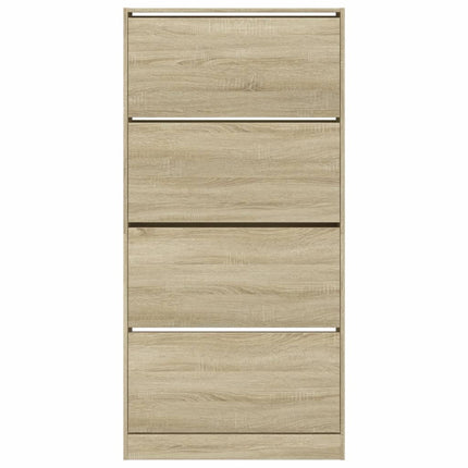 Skoskåp med 4 flip-lådor sonoma-ek 80x21x163,5 cm