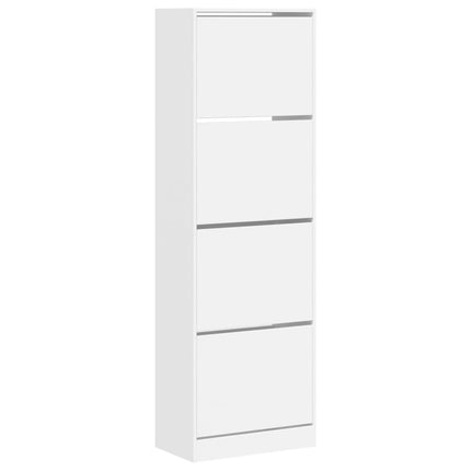 Skoskåp med 4 flip-lådor vit 60x34x187,5 cm