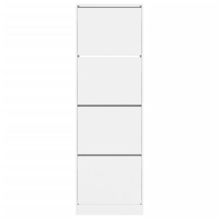 Skoskåp med 4 flip-lådor vit 60x34x187,5 cm