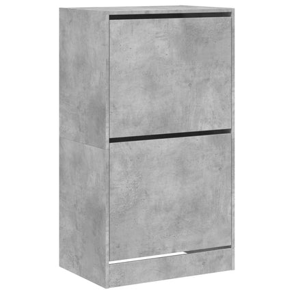 Skoskåp med 2 flip-lådor betonggrå 60x42x108 cm