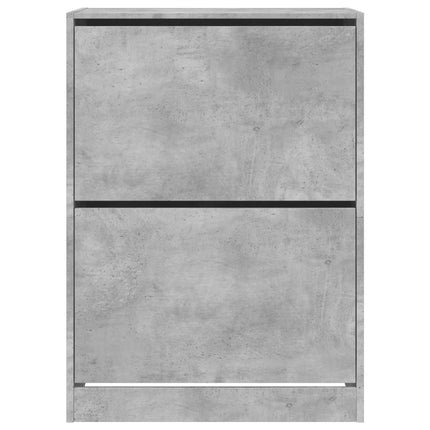 Skoskåp med 2 flip-lådor betonggrå 80x42x108 cm