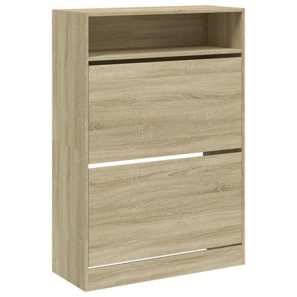 Skoskåp med 2 flip-lådor sonoma-ek 80x34x116 cm