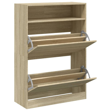 Skoskåp med 2 flip-lådor sonoma-ek 80x34x116 cm