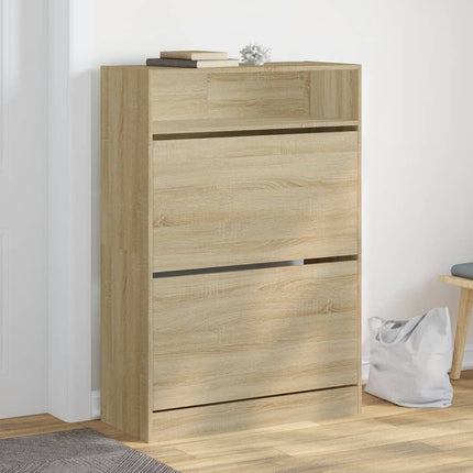 Skoskåp med 2 flip-lådor sonoma-ek 80x34x116 cm