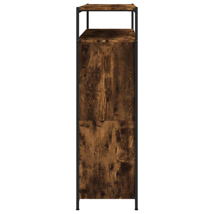 Skoskåp med 4 flip-lådor rökfärgad ek 100x34x112 cm