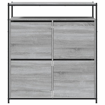 Skoskåp med 4 flip-lådor grå sonoma 100x34x112 cm